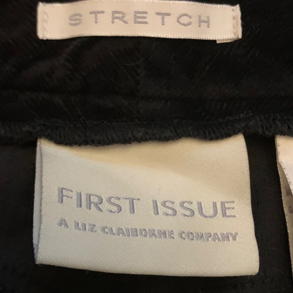 Liz Claiborne black stretch/bootcut corduroy pants boho dark academia western - Picture 4 of 13